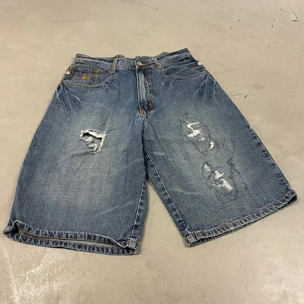 Baggy Y2K Tupac jeans shorts 32
